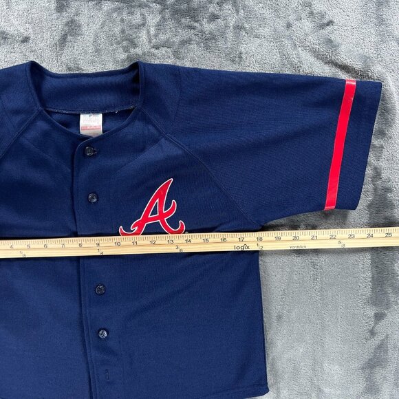 Genuine Merchandise Baseball Jersey Youth M (8) VTG Atlanta Braves Chipper Jones - Picture 6 of 10